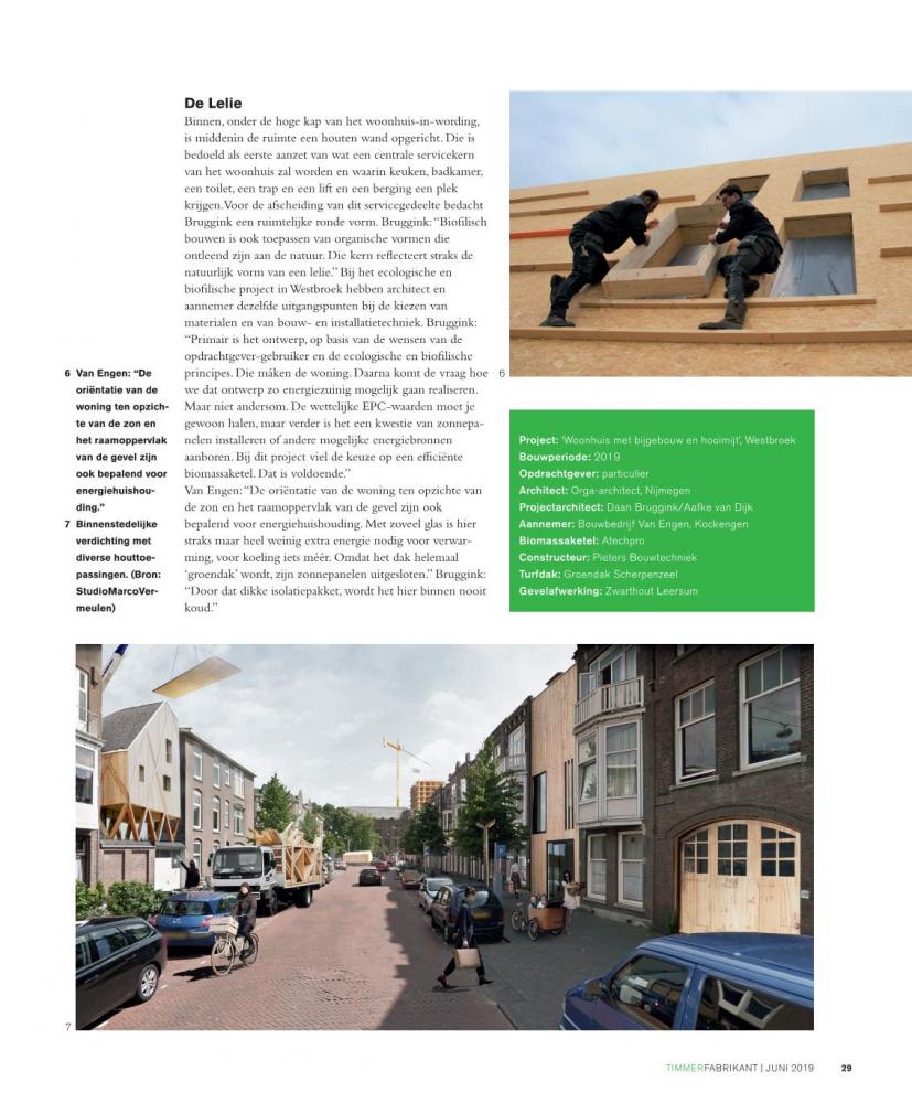 Artikel in blad Timmerfabrikant over project Westbroek