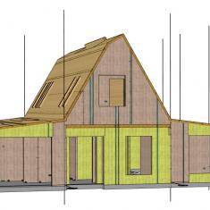 Bouwbedrijf van Engen BV - Ecologisch woonhuis, Zeist - Woodteq tekening houtconstructies 