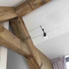Bouwbedrijf van Engen - Ecologische eigen woning, Kockengen - Binnen kijken: slaapkamer ouders kabelverlichting