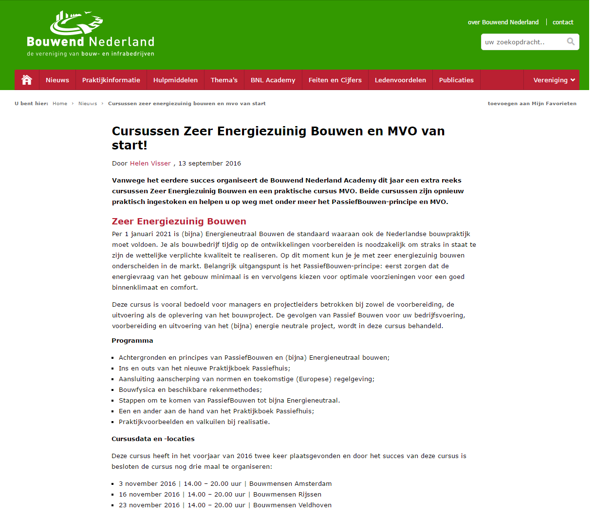 Cursus Bouwend NL1