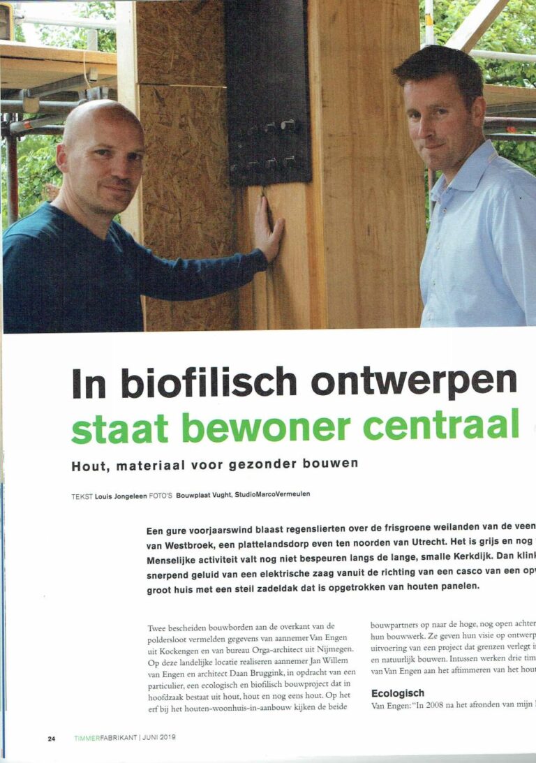 Bouwbedrijf van Engen BV - Ecologische villa, bijgebouw, hooimijt en tuinmuur, Westbroek - Artikel vakblad Timmerfabrikant