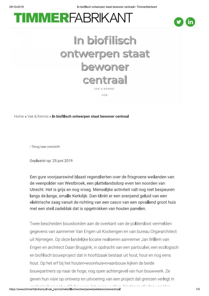 Artikel in blad Timmerfabrikant over project Westbroek - Online