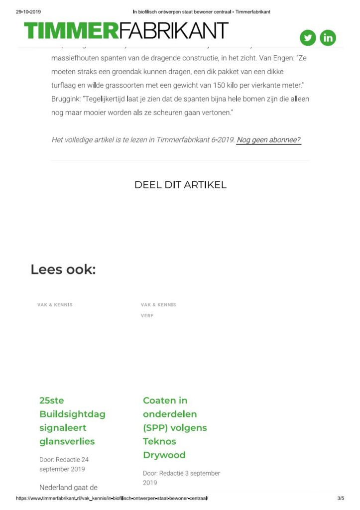 Artikel in blad Timmerfabrikant over project Westbroek - Online