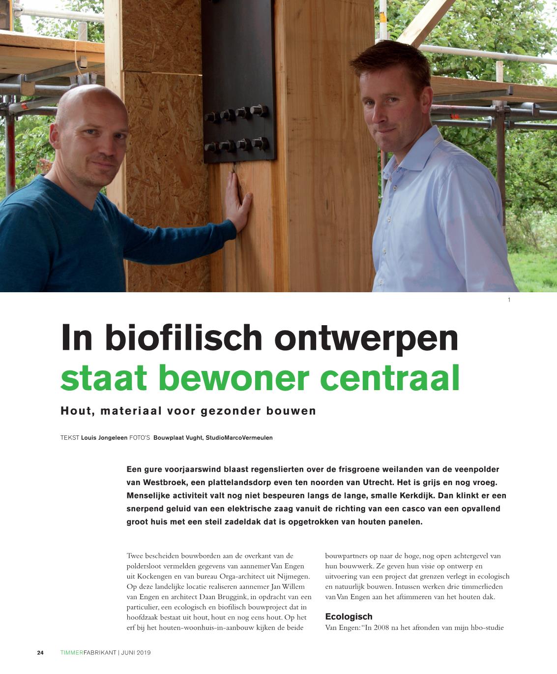 Artikel in blad Timmerfabrikant over project Westbroek