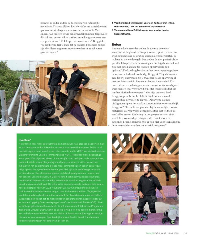 Artikel in blad Timmerfabrikant over project Westbroek