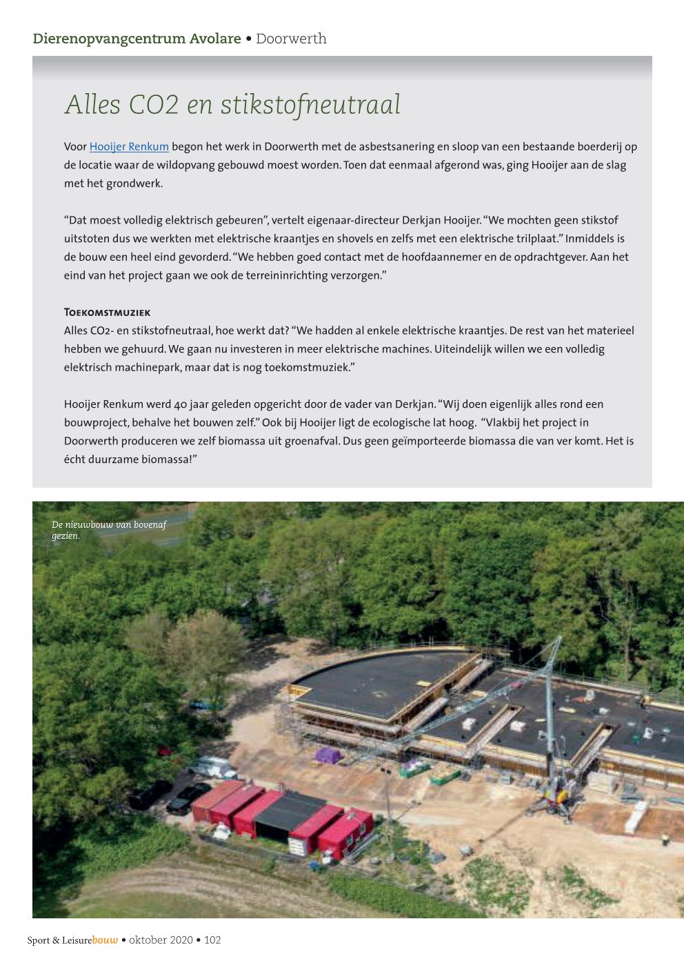 Nieuws: Artikel - Houten onderkomen voor wildopvang Avolare in Industriebouw