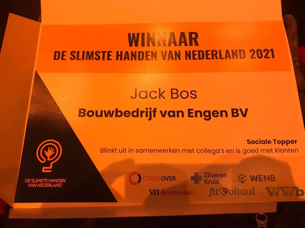 Nieuws: Timmerman Jack Bos in de prijzen bij Slimste Handen van Nederland!
