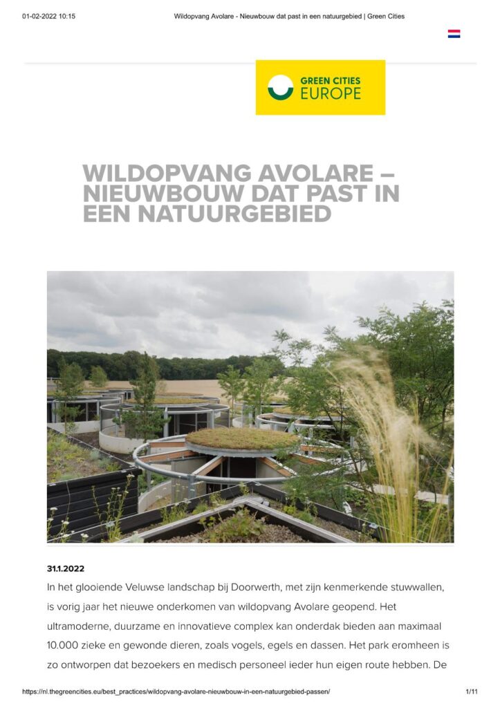 Nieuws: Artikel Wildopvang Avolare - Nieuwbouw in een een natuurgebied passen