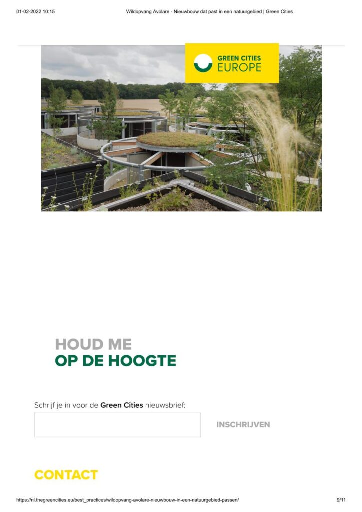 Nieuws: Artikel Wildopvang Avolare - Nieuwbouw in een een natuurgebied passen