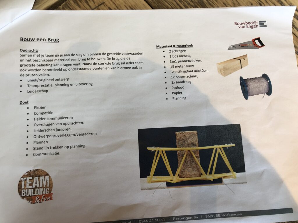 Nieuws - BvE Personeelsuitje Klimbos en Bruggen bouwen Lage Vuursche