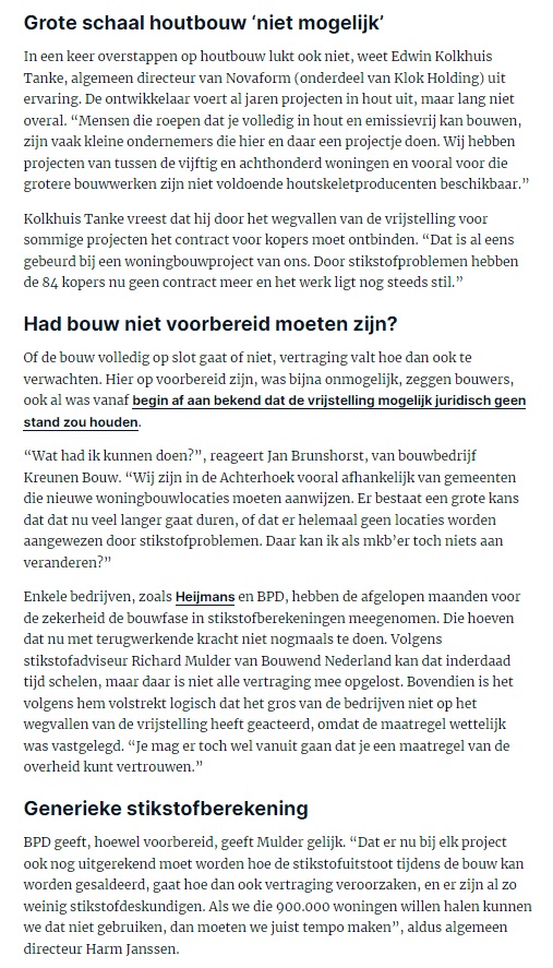 Nieuws - Artikel Cobouw 'Is het wegvallen van de bouwvrijstelling nou echt zo erg?'