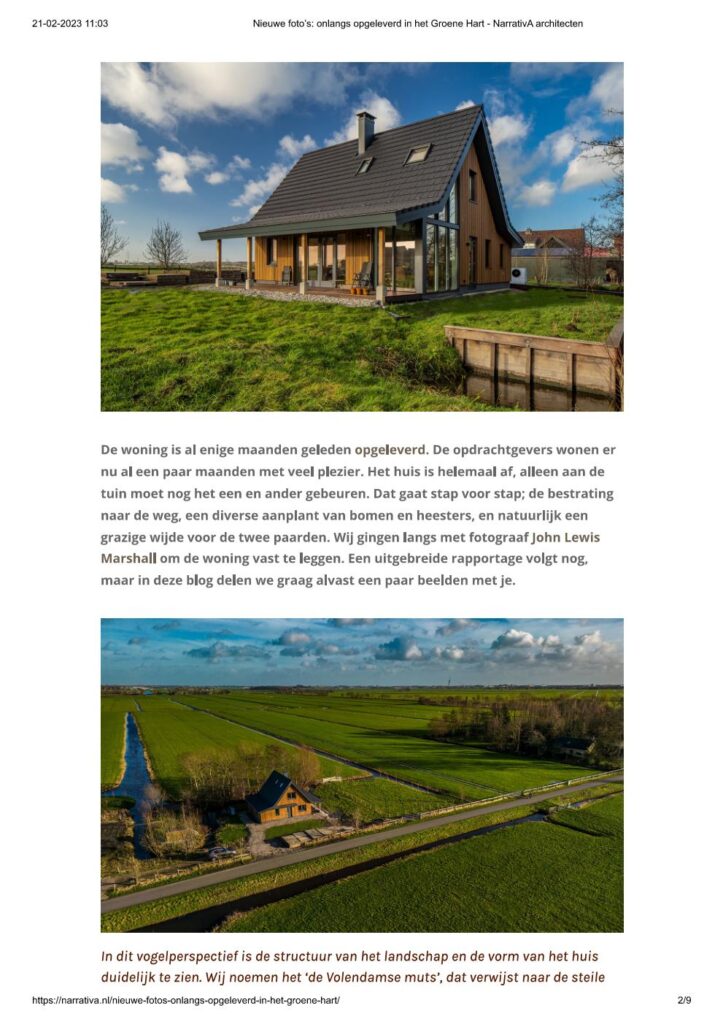 Bouwbedrijf van Engen BV - Ecologische woning, Hoogmade - Nieuwsbrief NarrativA architecten