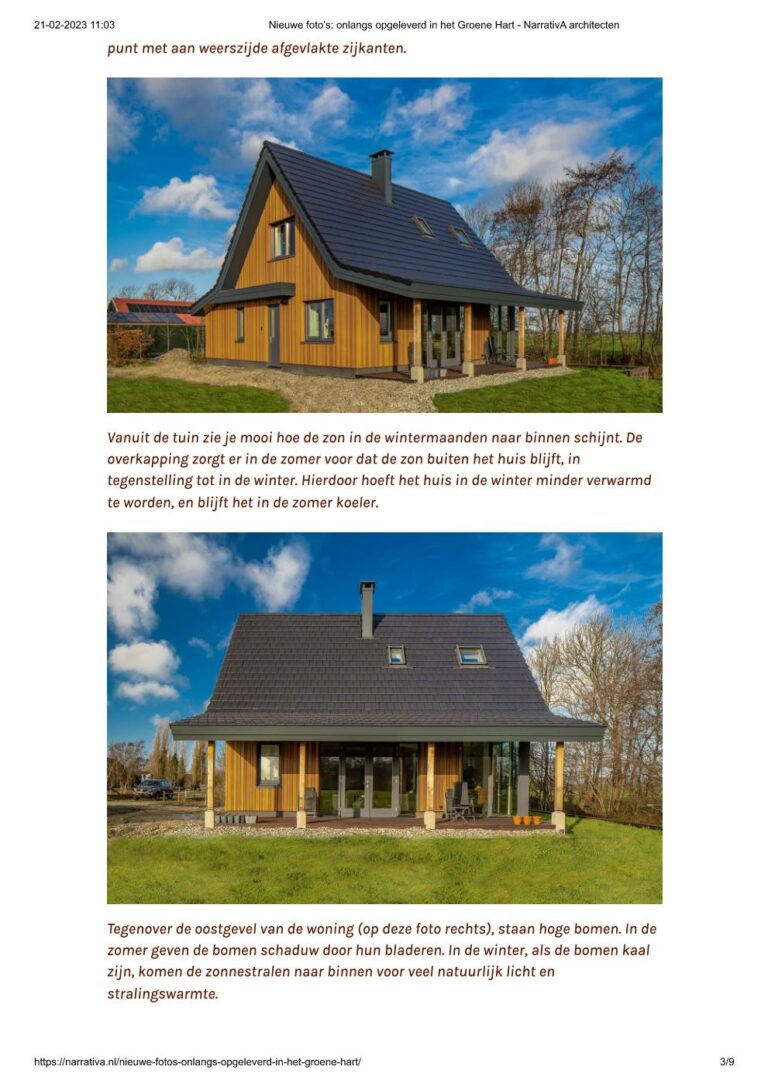 Bouwbedrijf van Engen BV - Ecologische woning, Hoogmade - Nieuwsbrief NarrativA architecten