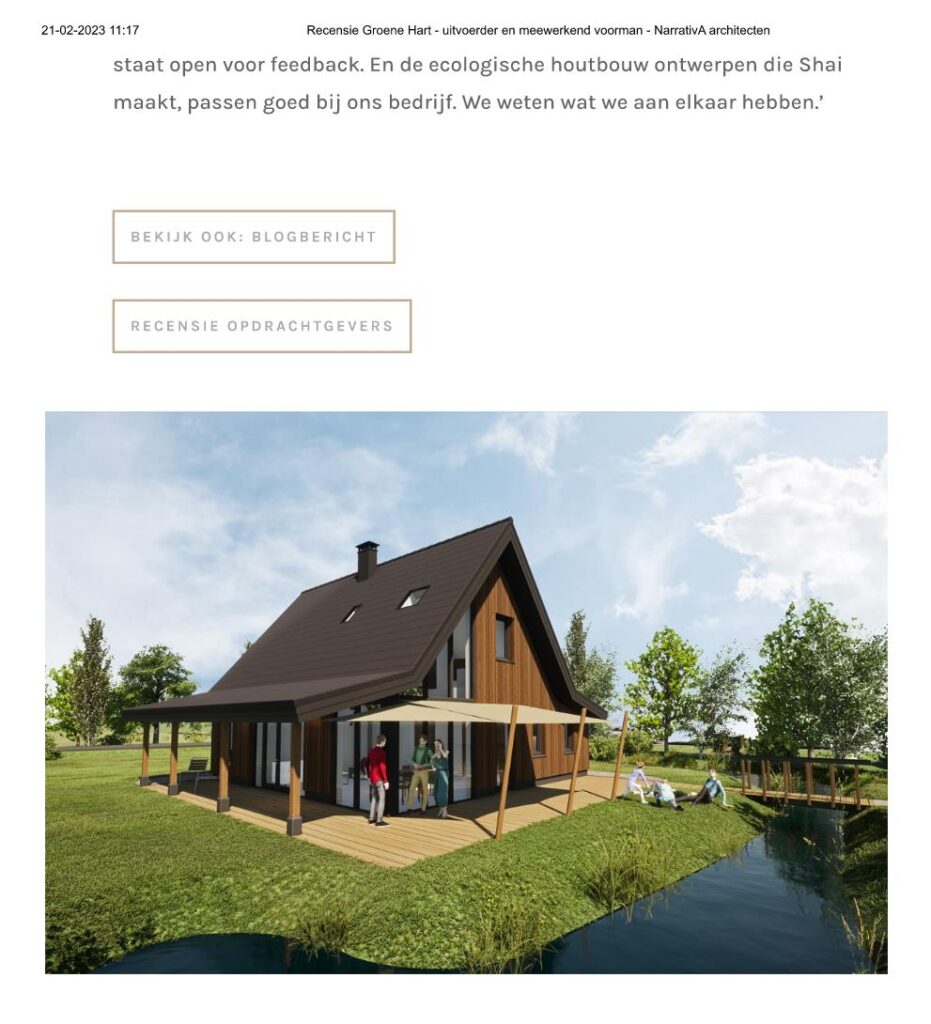 Bouwbedrijf van Engen BV - Ecologische woning, Hoogmade - Nieuwsbrief NarrativA architecten