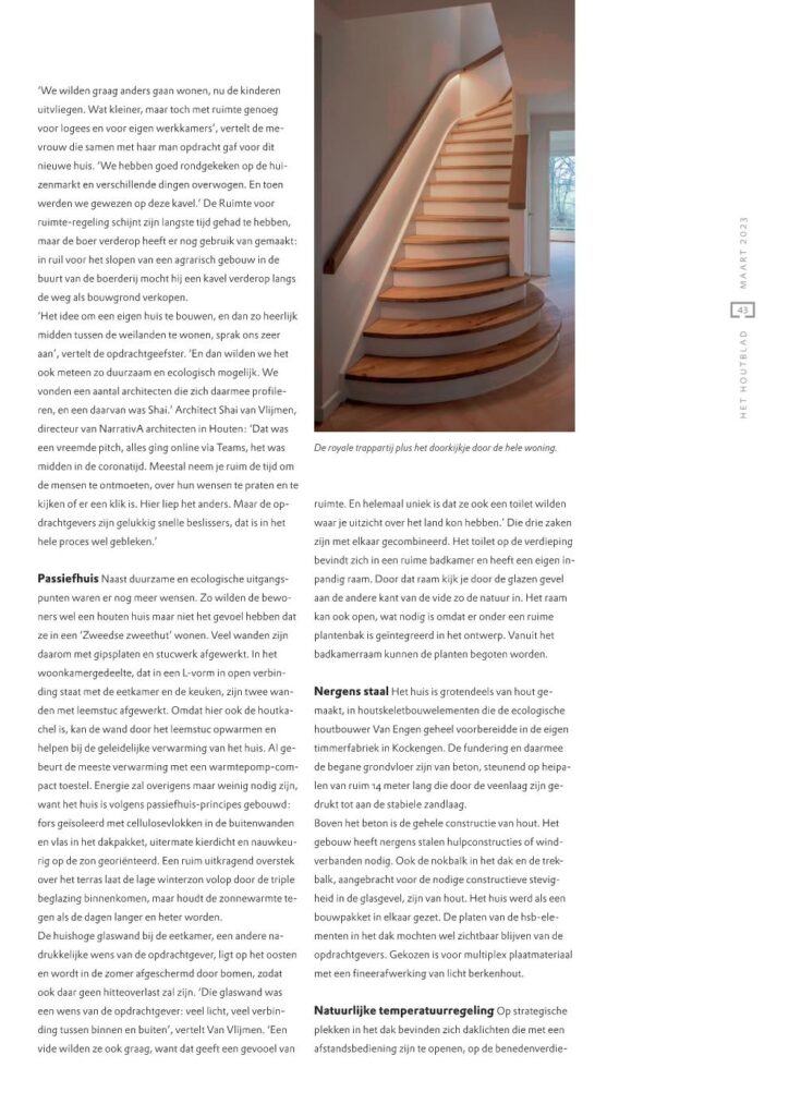 Bouwbedrijf van Engen BV - Ecologische woning, Hoogmade - Artikel Houtblad